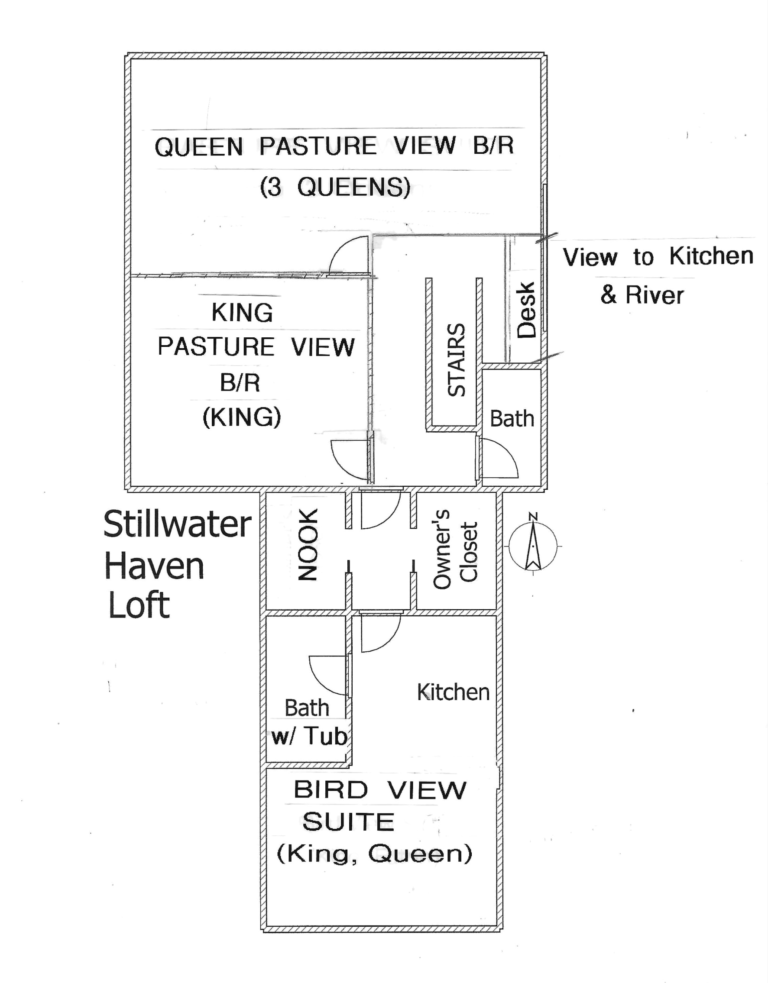 Stillwater Haven Private Vacation Rental Loft Floorplan