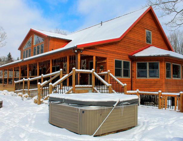 Hot tub view of Stillwater Haven vacation rental